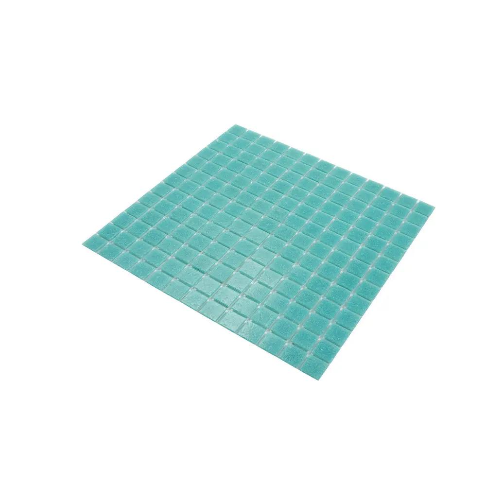 Neon Aqua Green 12x12 Glossy Uniform Square Glass Mosaic Tile (20 pack, 20 sq ft/case) by Apollo Tile