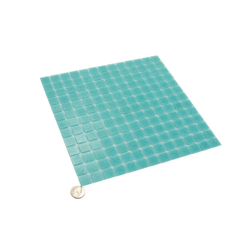 Neon Aqua Green 12x12 Glossy Uniform Square Glass Mosaic Tile (20 pack, 20 sq ft/case) by Apollo Tile