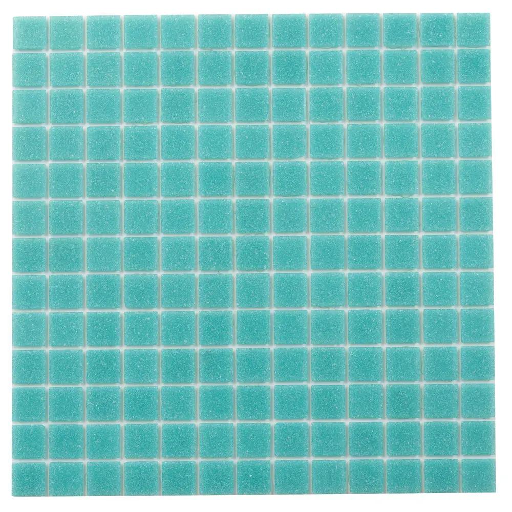 Neon Aqua Green 12x12 Glossy Uniform Square Glass Mosaic Tile (20 pack, 20 sq ft/case) by Apollo Tile
