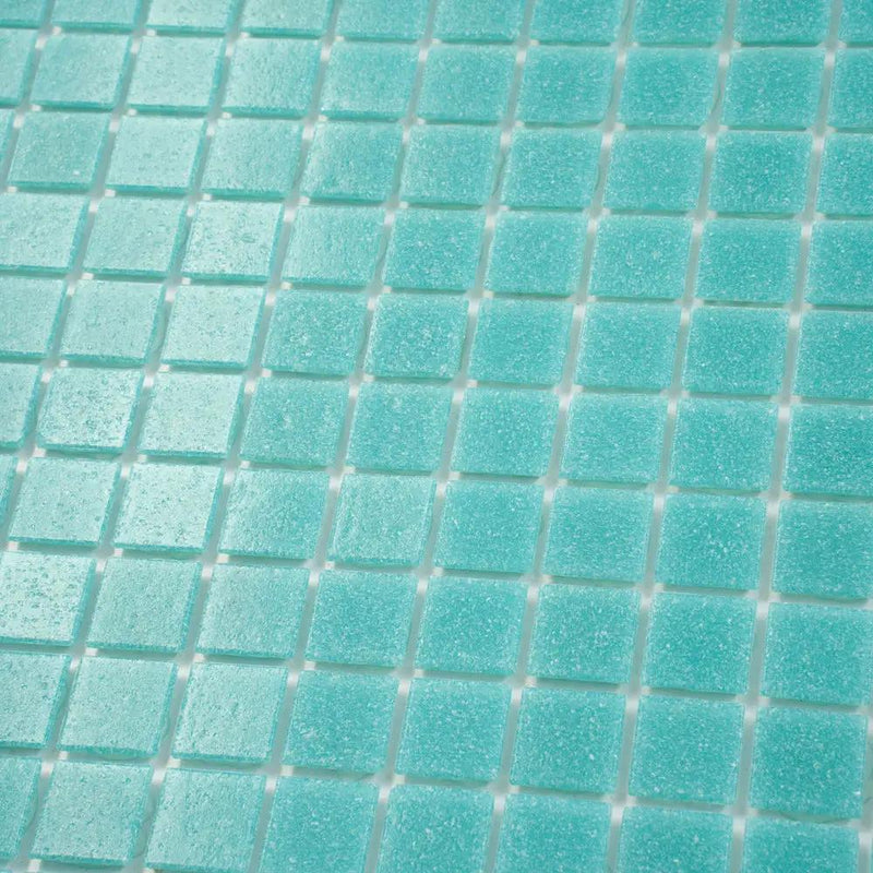 Neon Aqua Green 12x12 Glossy Uniform Square Glass Mosaic Tile (20 pack, 20 sq ft/case) by Apollo Tile