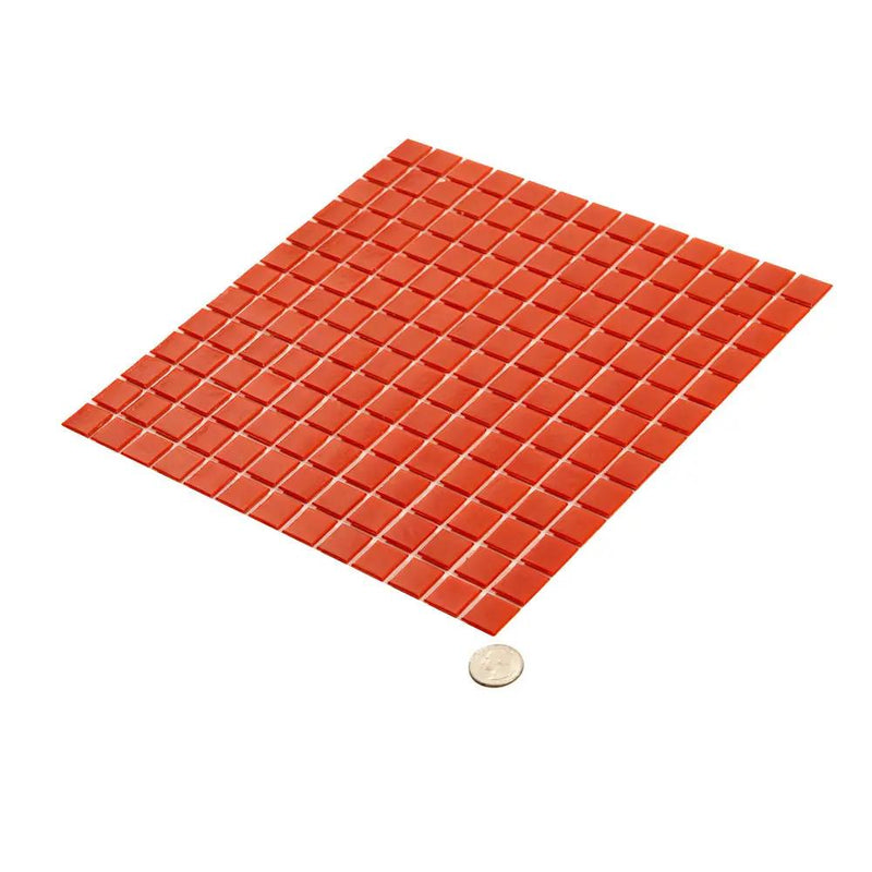 Candy Red 12x12 Glossy Uniform Square Glass Mosaic Tile (20 pack, 20 sq ft/case) by Apollo Tile