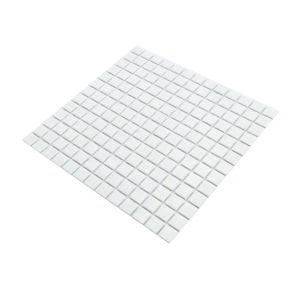 Rice White 12x12 Glossy Uniform Square Glass Mosaic Tile (20 pack, 20 sq ft/case) by Apollo Tile