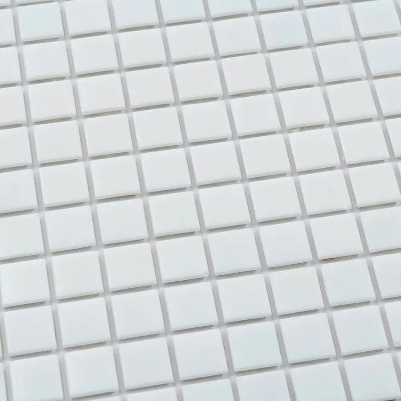 Rice White 12x12 Glossy Uniform Square Glass Mosaic Tile (20 pack, 20 sq ft/case) by Apollo Tile