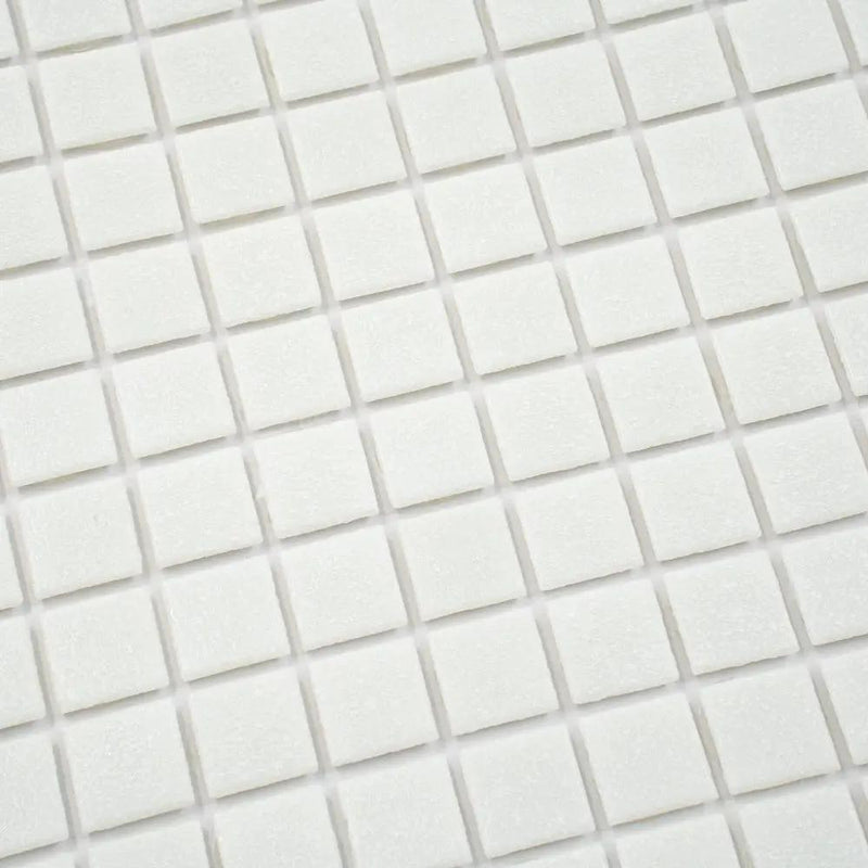Cotton White 12x12 Glossy Uniform Square Glass Mosaic Tile (20 pack, 20 sq ft/case) by Apollo Tile