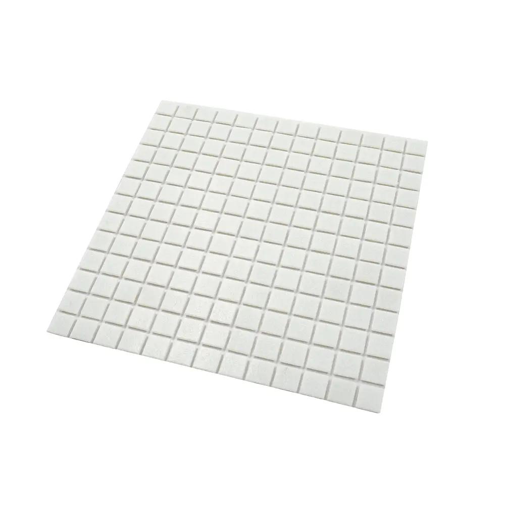 Cotton White 12x12 Glossy Uniform Square Glass Mosaic Tile (20 pack, 20 sq ft/case) by Apollo Tile