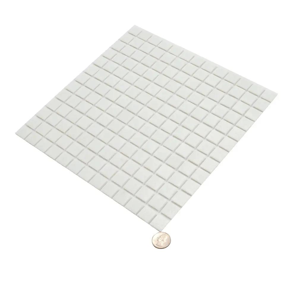 Cotton White 12x12 Glossy Uniform Square Glass Mosaic Tile (20 pack, 20 sq ft/case) by Apollo Tile