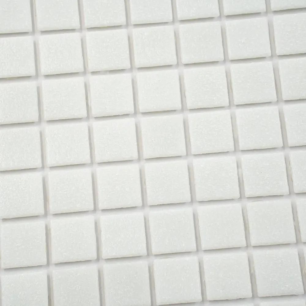 Cotton White 12x12 Glossy Uniform Square Glass Mosaic Tile (20 pack, 20 sq ft/case) by Apollo Tile