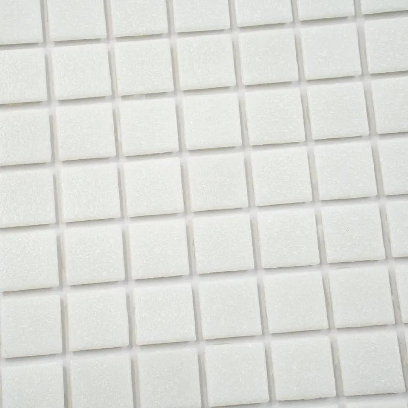 Cotton White 12x12 Glossy Uniform Square Glass Mosaic Tile (20 pack, 20 sq ft/case) by Apollo Tile
