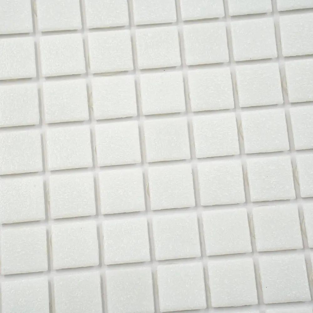 Cotton White 12x12 Glossy Uniform Square Glass Mosaic Tile (20 pack, 20 sq ft/case) by Apollo Tile