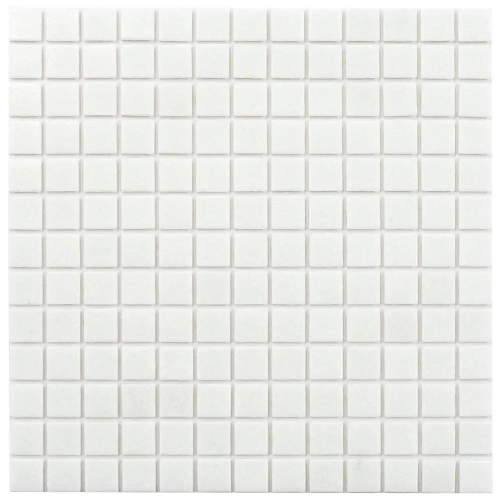 Cotton White 12x12 Glossy Uniform Square Glass Mosaic Tile (20 pack, 20 sq ft/case) by Apollo Tile