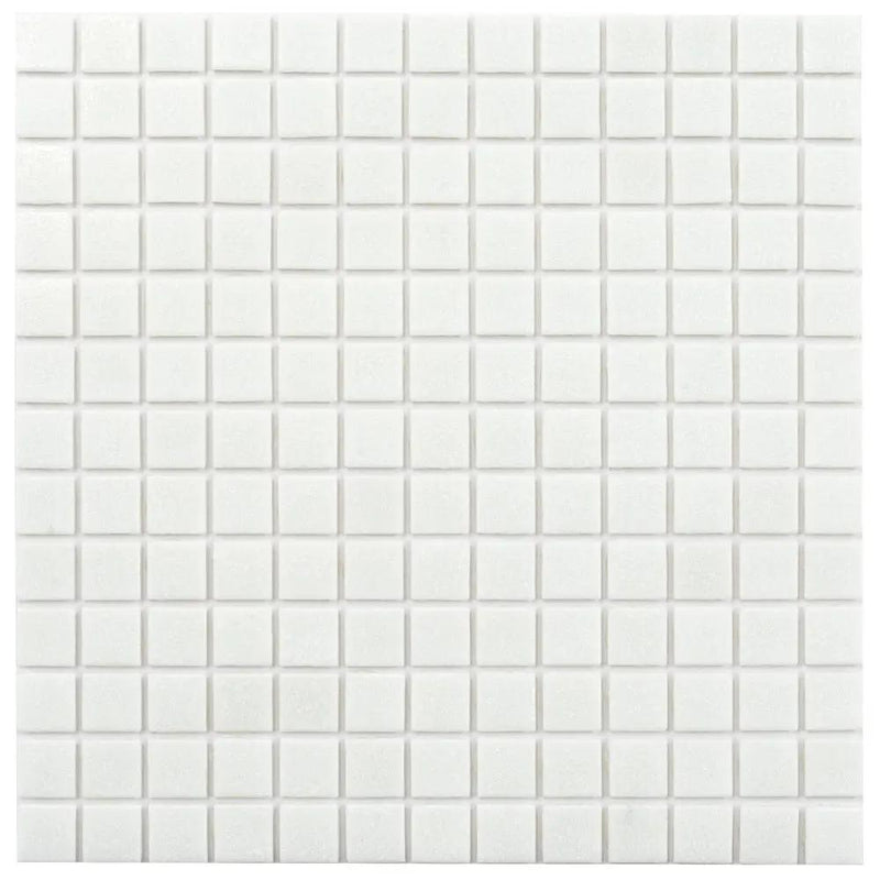 Cotton White 12x12 Glossy Uniform Square Glass Mosaic Tile (20 pack, 20 sq ft/case) by Apollo Tile