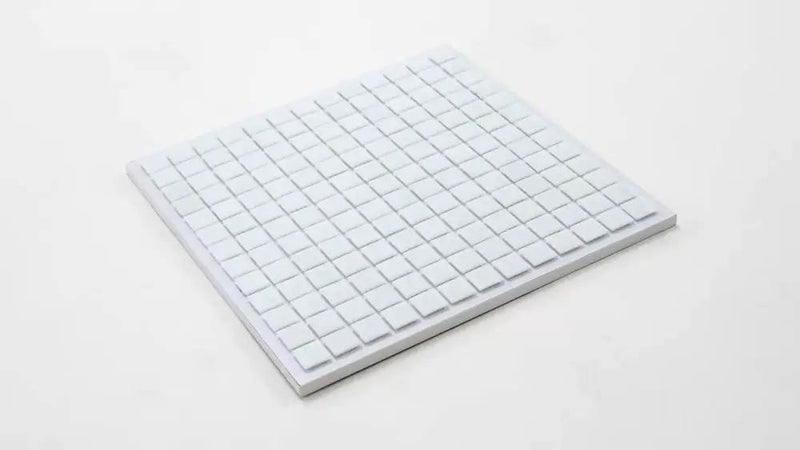 Cotton White 12x12 Glossy Uniform Square Glass Mosaic Tile (20 pack, 20 sq ft/case) by Apollo Tile