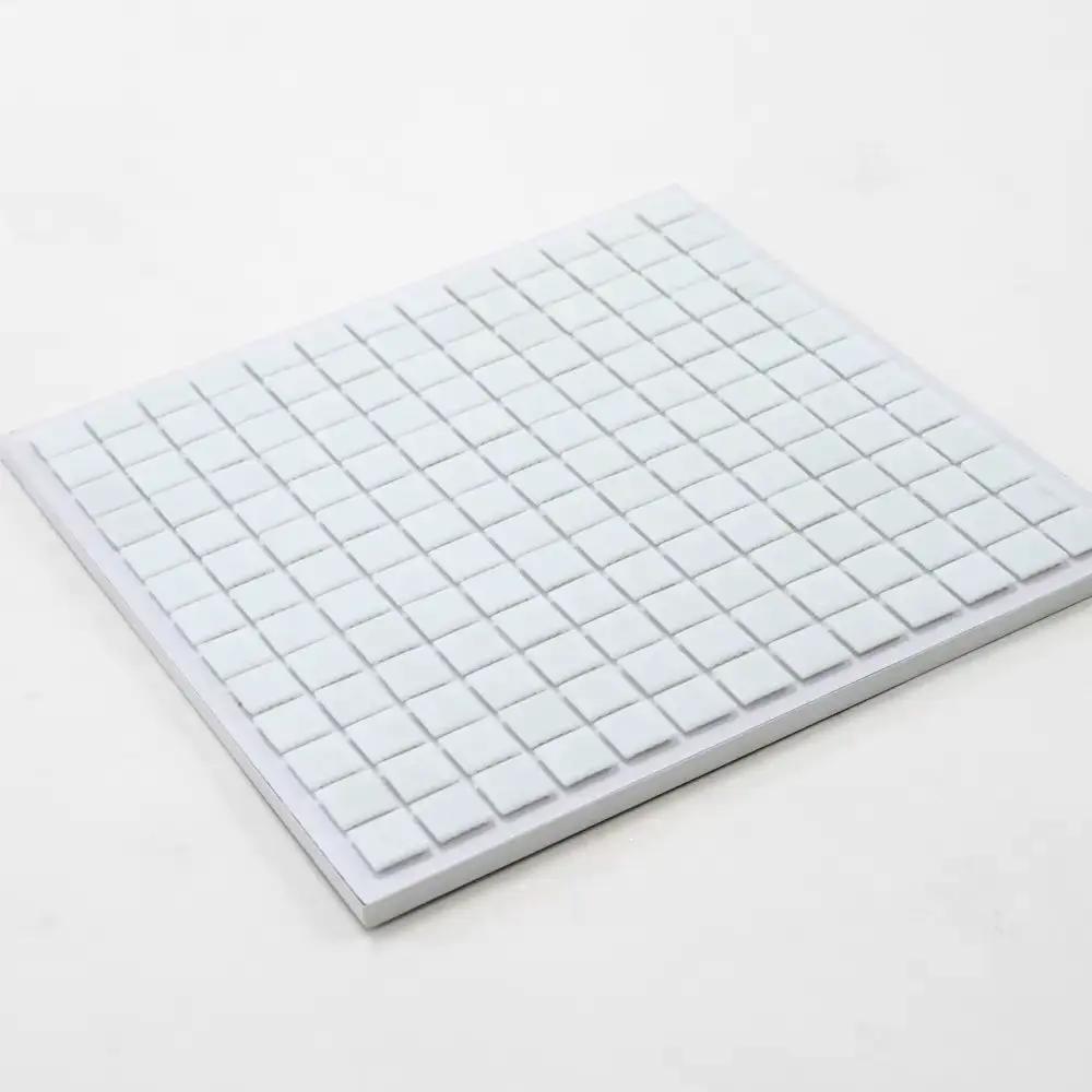 Cotton White 12x12 Glossy Uniform Square Glass Mosaic Tile (20 pack, 20 sq ft/case) by Apollo Tile