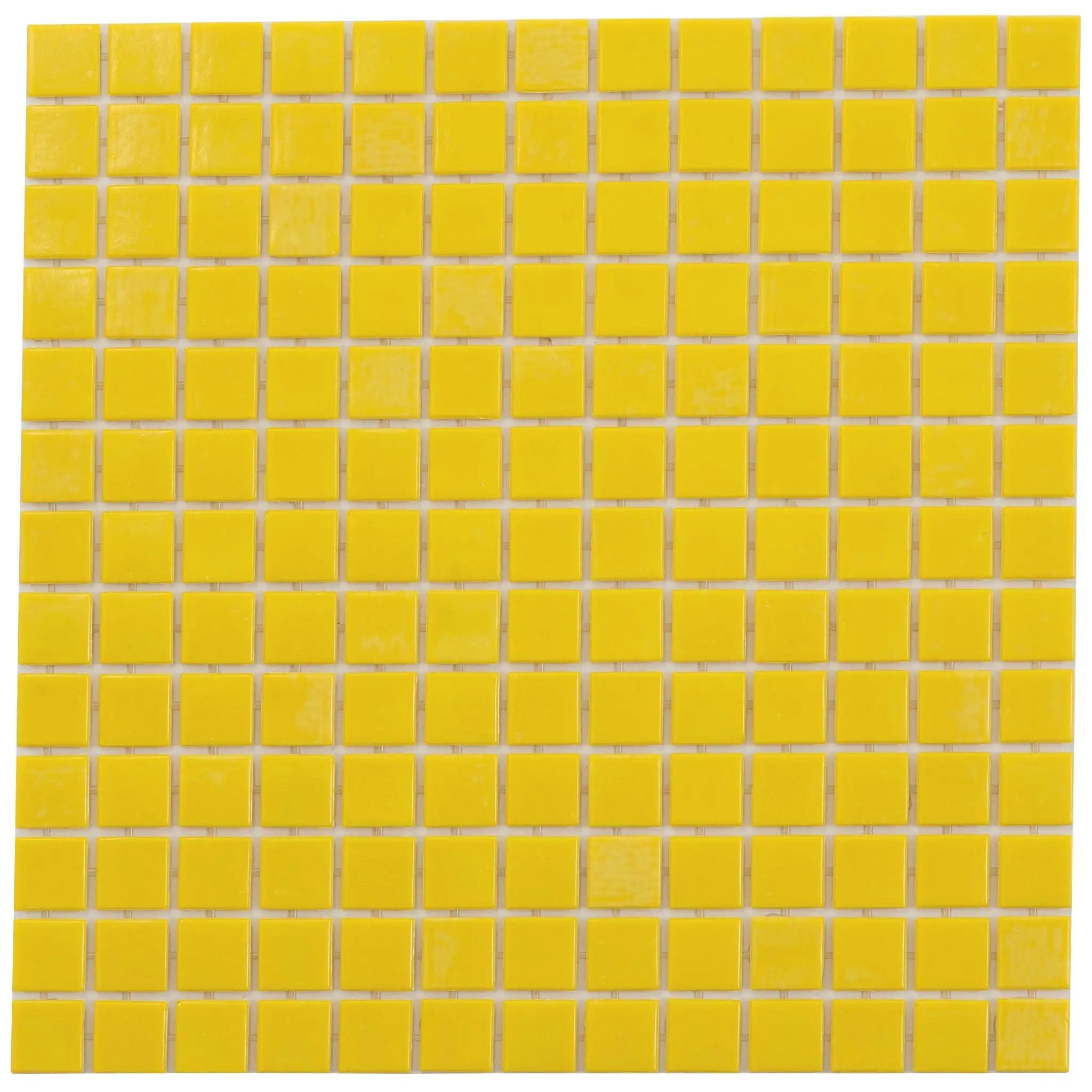 Lemon Yellow 12x12 Glossy Uniform Square Glass Mosaic Tile (20 pack, 20 sq ft/case) by Apollo Tile