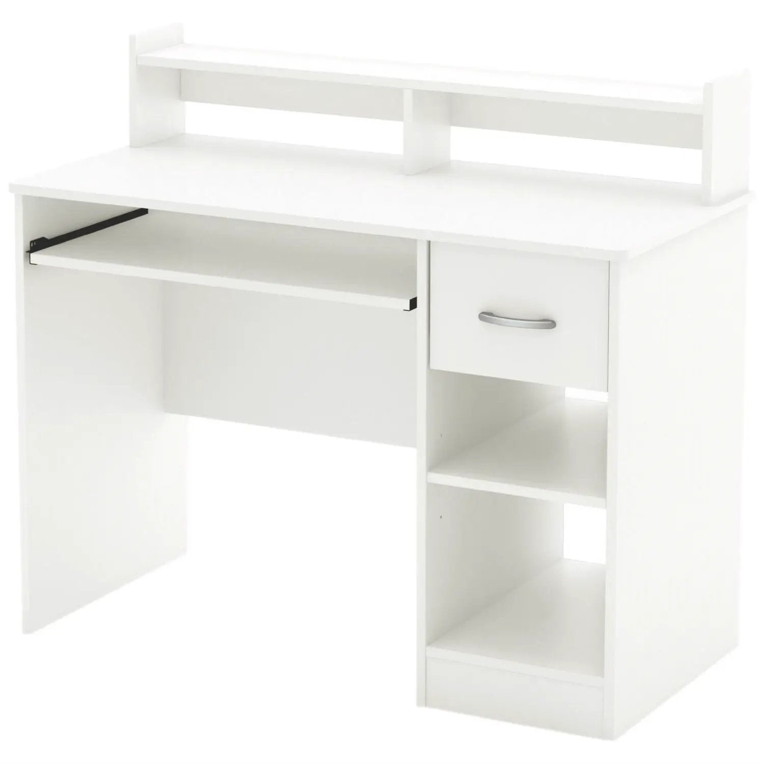 Contemporary Home Office Computer Desk in White Wood Finish by HomePacific