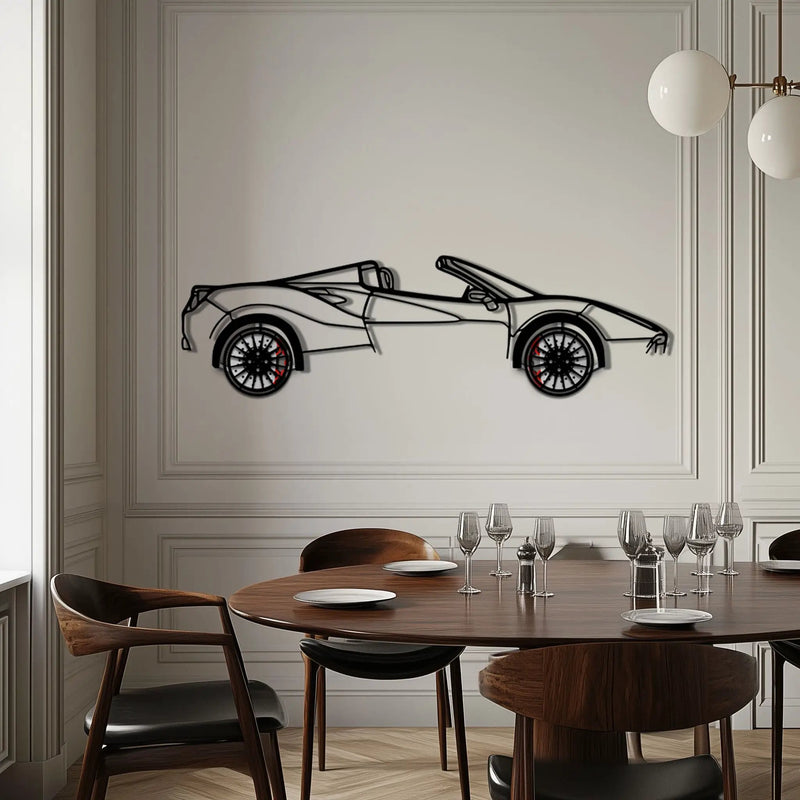Ferrari 488 Spider Metal Car Wall Art with Rotating Wheels - Italian Twin-Turbo V8 Silhouette - Interactive Automotive Wall Decor - KAFMEKA126 by Enova Art