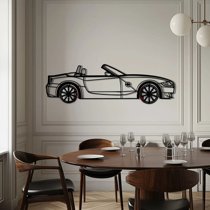 BMW Z4 M Roadster Metal Car Wall Art with Rotating Wheels - M Power Silhouette Decor - Interactive Automotive Wall Art - KAFMEKA114 by Enova Art