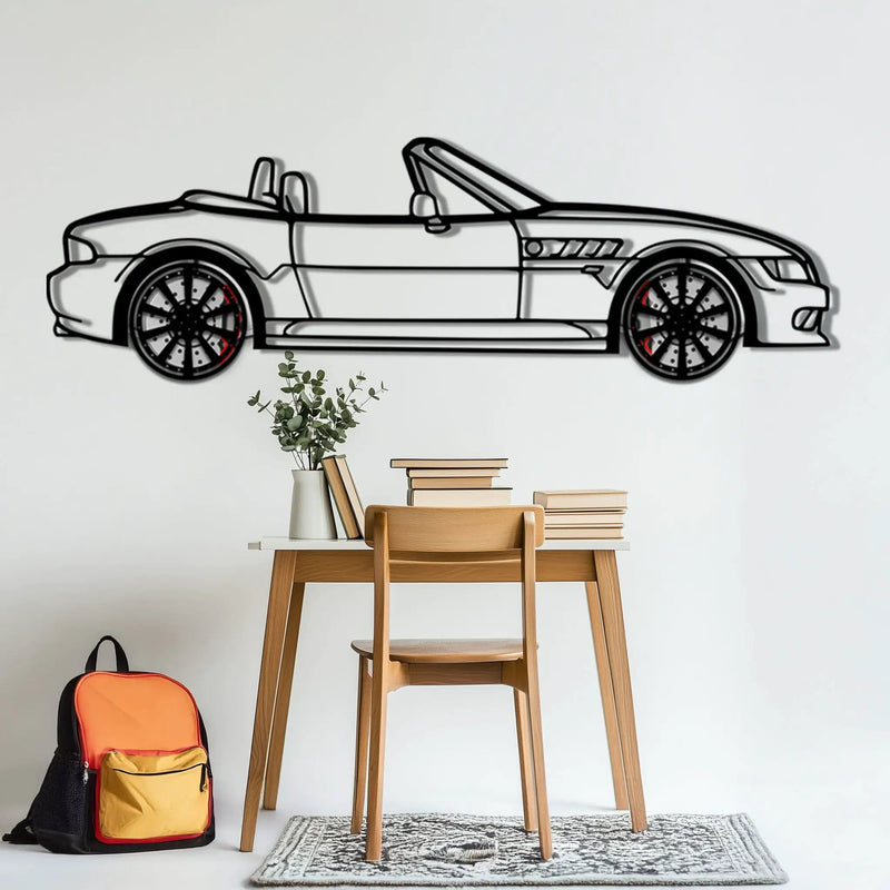 BMW Z3 Metal Car Wall Art with Rotating Wheels - Classic Roadster Silhouette Decor - Interactive Automotive Wall Art - KAFMEKA112 by Enova Art