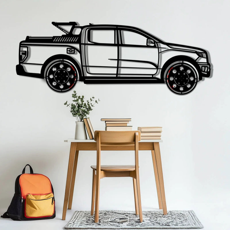 Ford F-150 Metal Truck Wall Art with Rotating Wheels - Iconic American Pickup Silhouette - Interactive Automotive Wall Decor - KAFMEKA138 by Enova Art