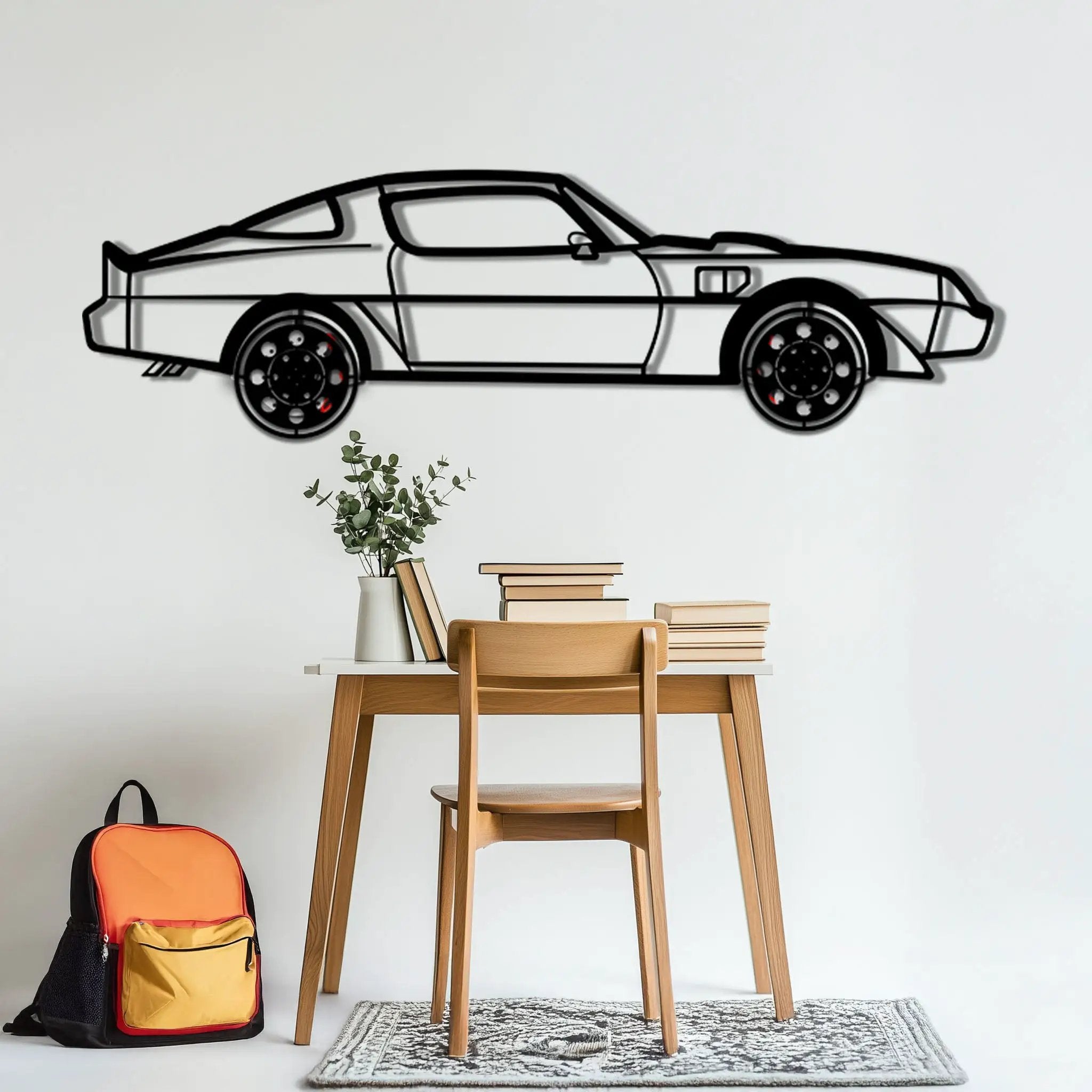 Pontiac Trans Am Metal Car Wall Art with Rotating Wheels - Classic American Muscle Silhouette - Interactive Firebird Wall Decor - KAFMEKA154 by Enova Art