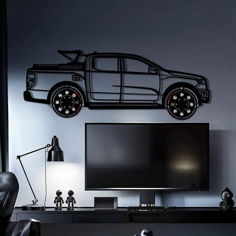 Ford F-150 Metal Truck Wall Art with Rotating Wheels - Iconic American Pickup Silhouette - Interactive Automotive Wall Decor - KAFMEKA138 by Enova Art