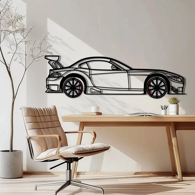 BMW Z4 E89 Metal Car Wall Art with Rotating Wheels - Modern Roadster Silhouette Decor - Interactive Automotive Wall Art - KAFMEKA113 by Enova Art