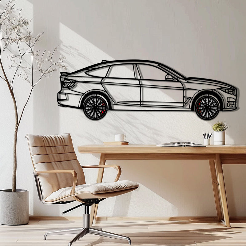 BMW 330 GT F34 Metal Car Wall Art with Rotating Wheels - Gran Turismo Silhouette Decor - Interactive Automotive Wall Art - KAFMEKA103 by Enova Art