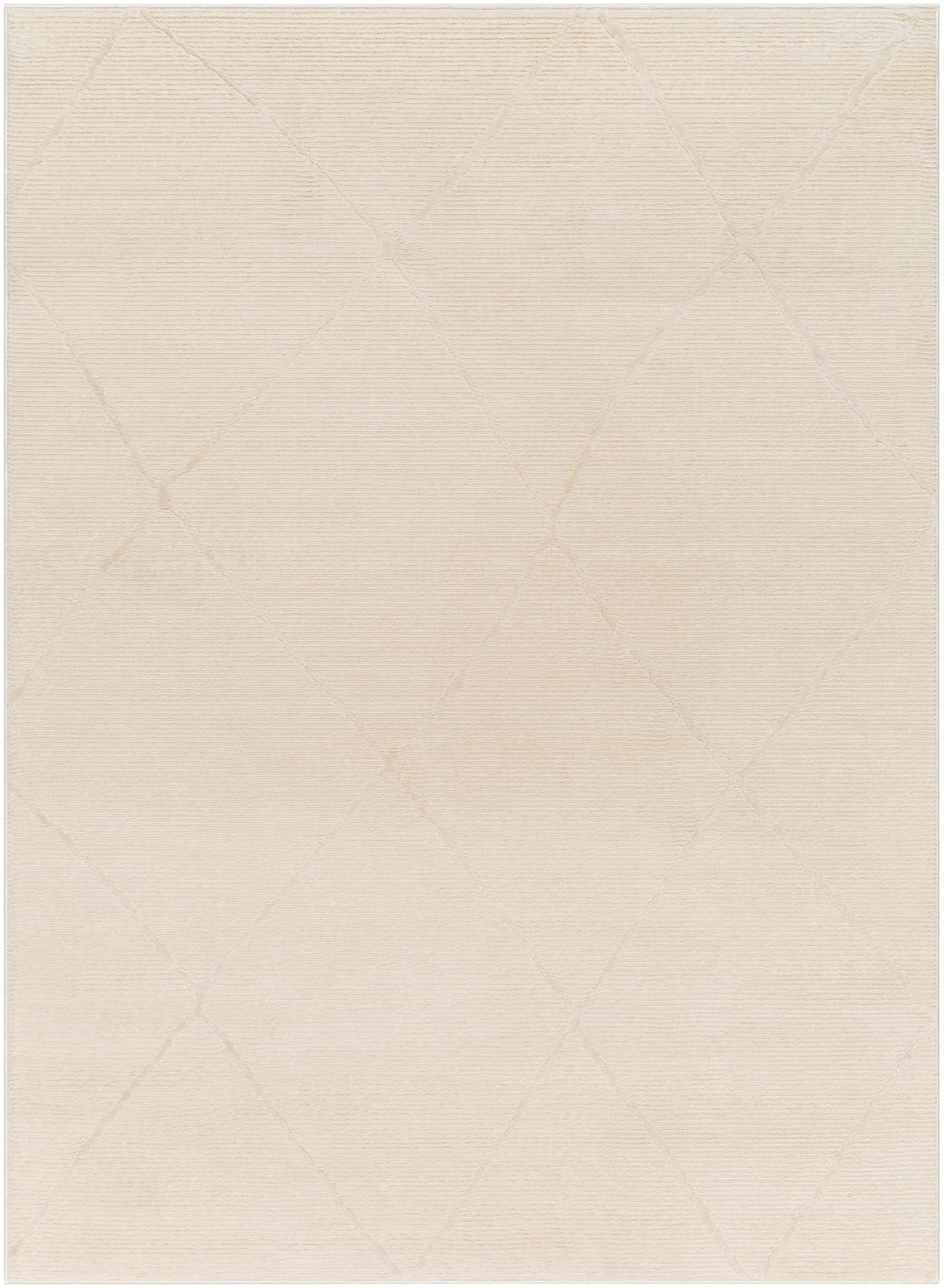 Aldis Cream Plush Textured Washable Rug