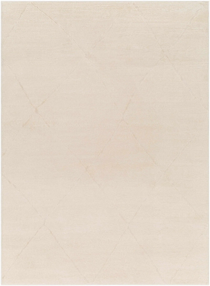 Aldis Cream Plush Textured Washable Rug by Boutique Rugs