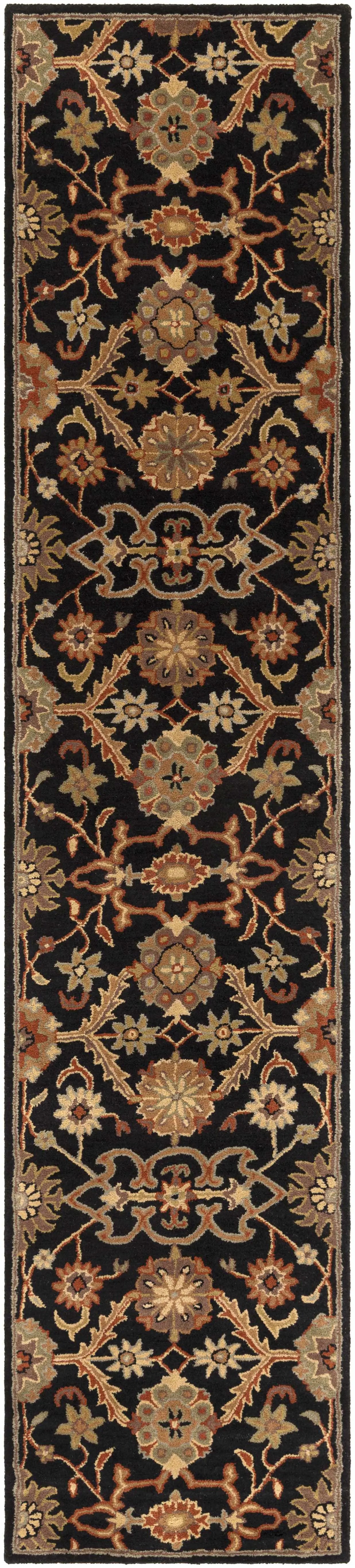 Salix Hand Tufted Black Wool Rug by Boutique Rugs