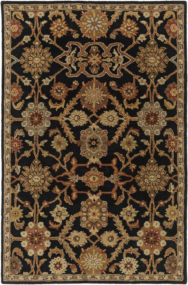 Salix Hand Tufted Black Wool Rug