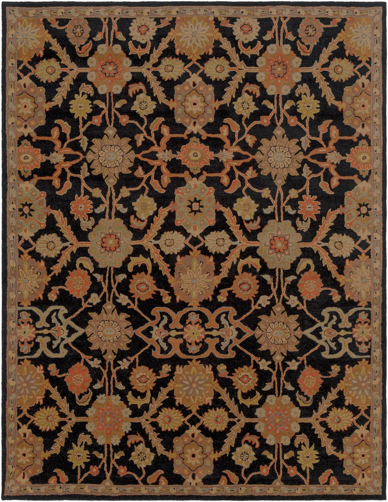 Salix Hand Tufted Black Wool Rug by Boutique Rugs