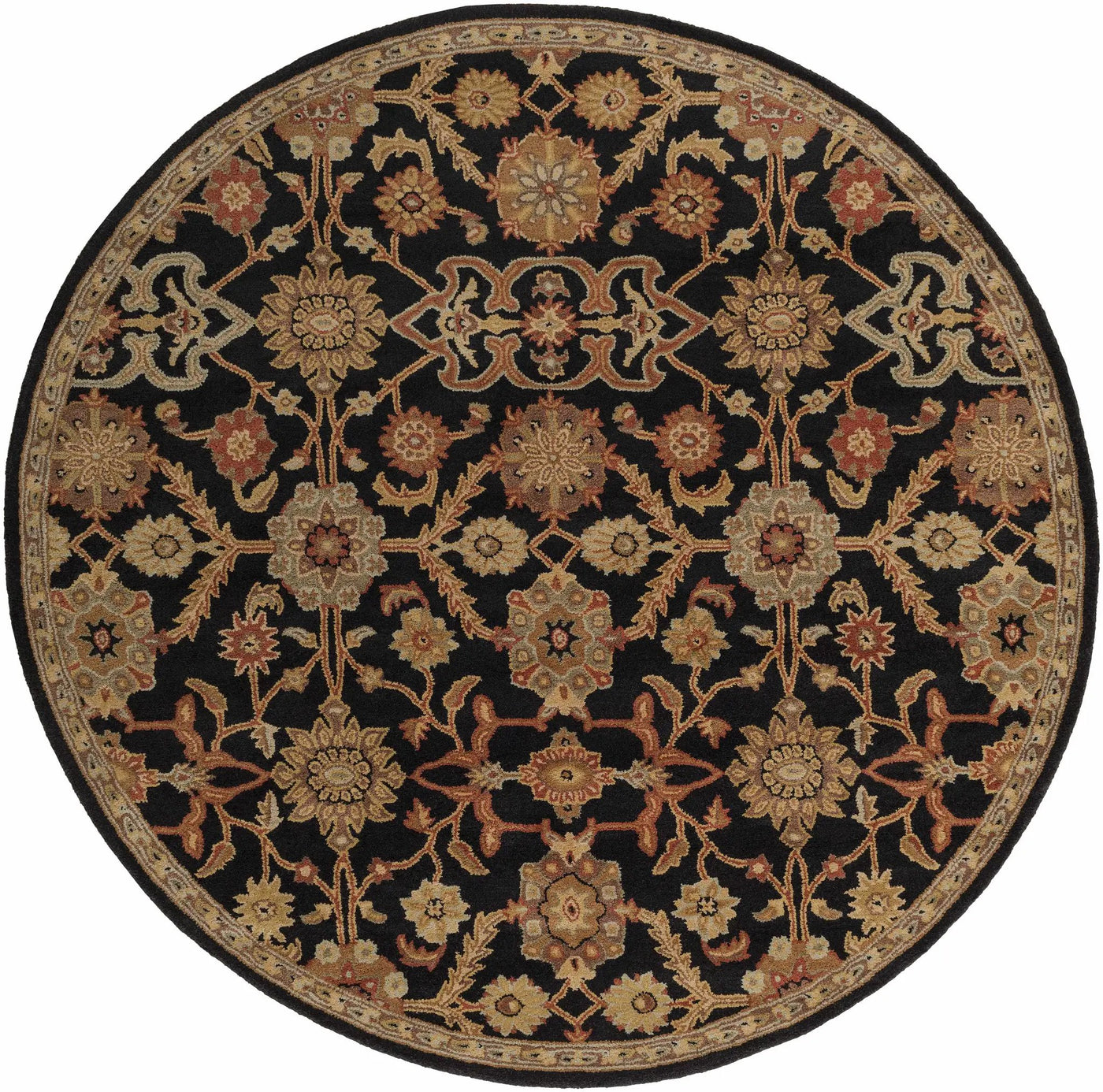 Salix Hand Tufted Black Wool Rug by Boutique Rugs