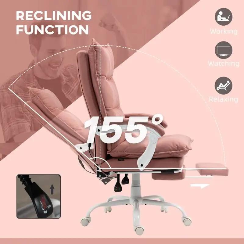 Double Padded Executive Massage Heated Office Chair Salmon by HomePacific