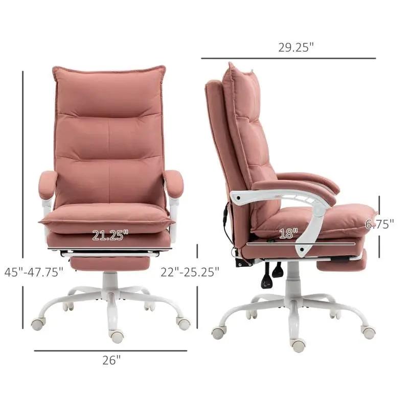 Double Padded Executive Massage Heated Office Chair Salmon by HomePacific