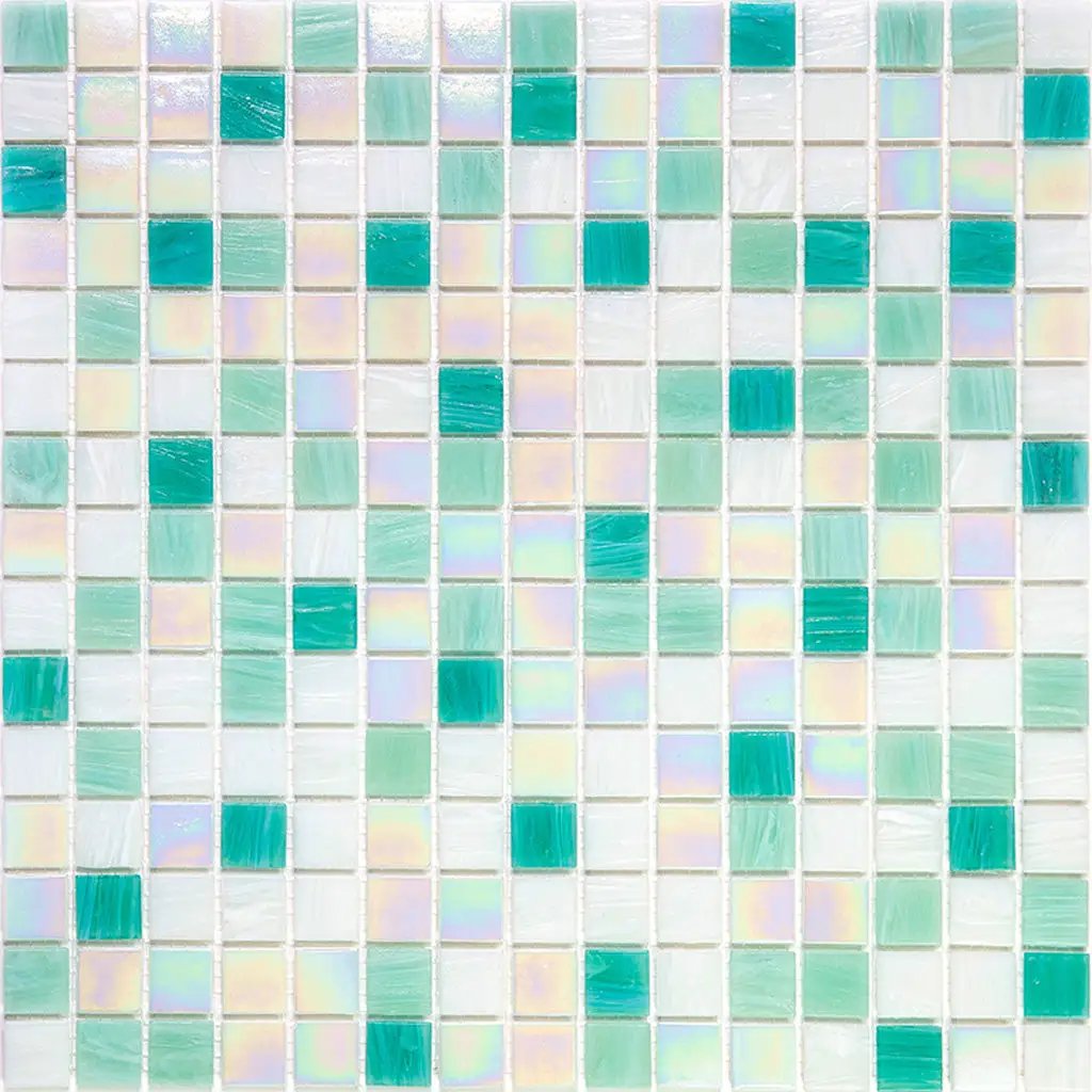 White Green 12x12 Glossy Uniform Square Glass Mosaic Tile (20 pack, 20 sq ft/case) by Apollo Tile