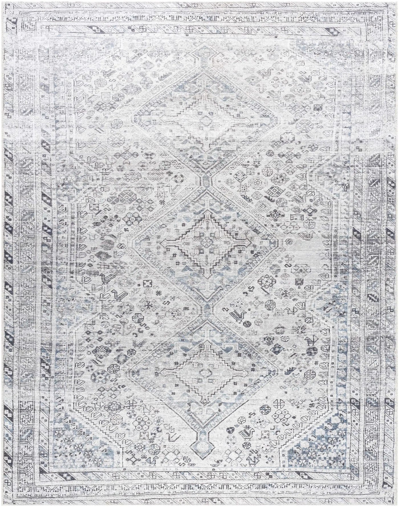 Barny Gray Denim Washable Rug - Clearance by Boutique Rugs