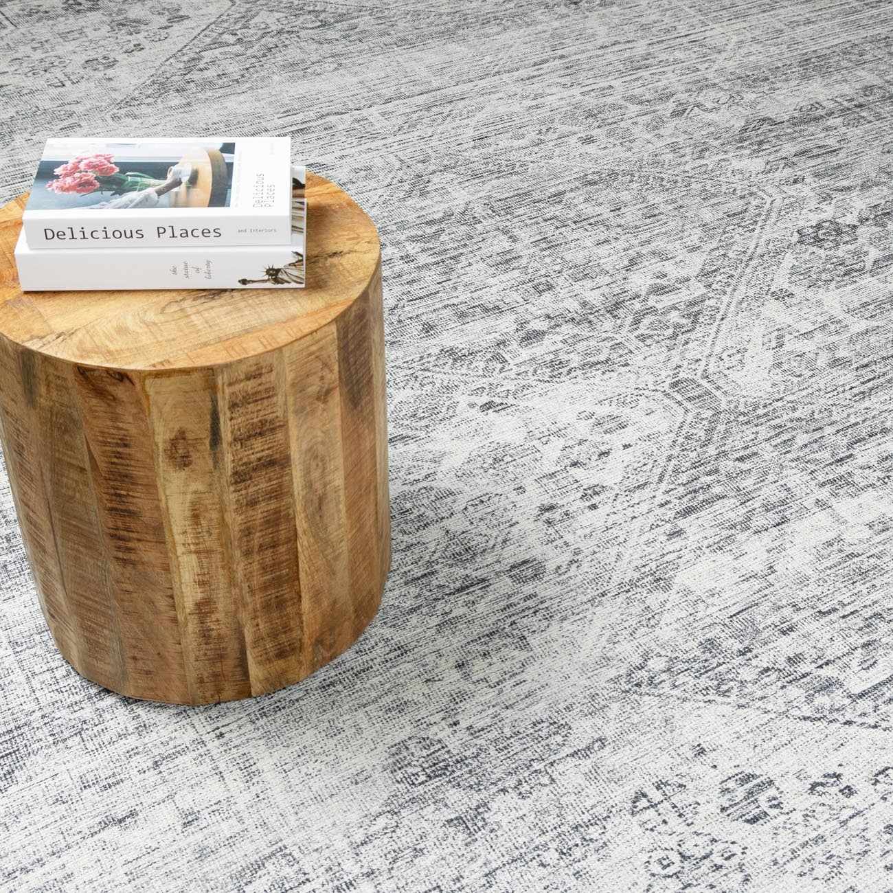 Barny Gray Blue Washable Rug - Clearance by Boutique Rugs