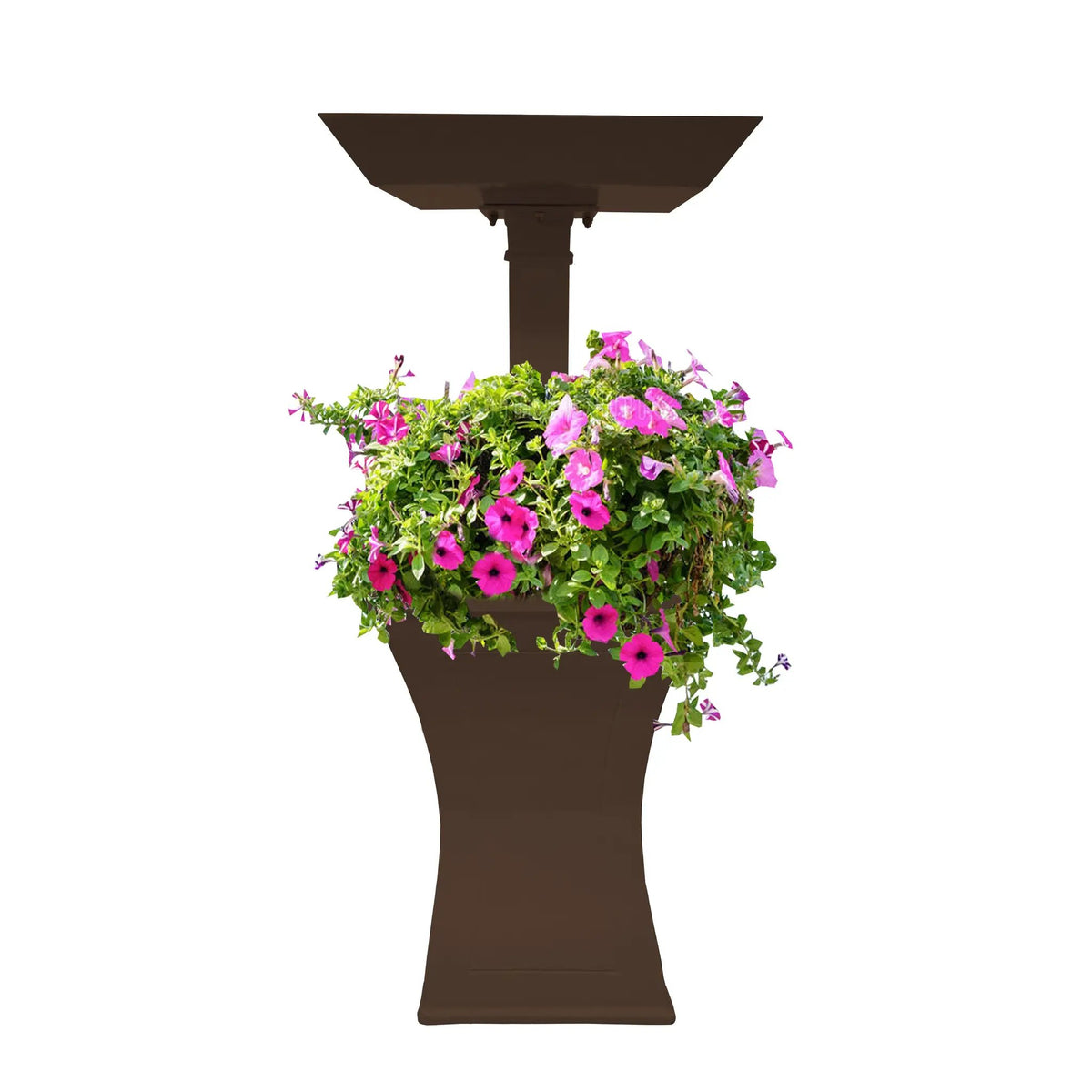 Modern Square Cast Aluminum 40-in Bird Bath and Planter Vase Combo by Sharicks
