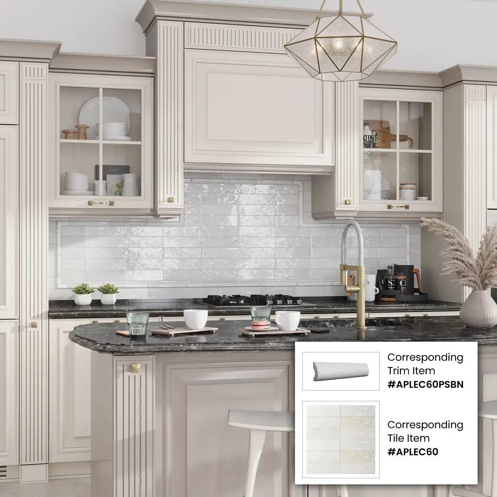 White 2.58 in. x 8 in. Polished Ceramic Subway Tile (5.38 sq ft/case) by Apollo Tile