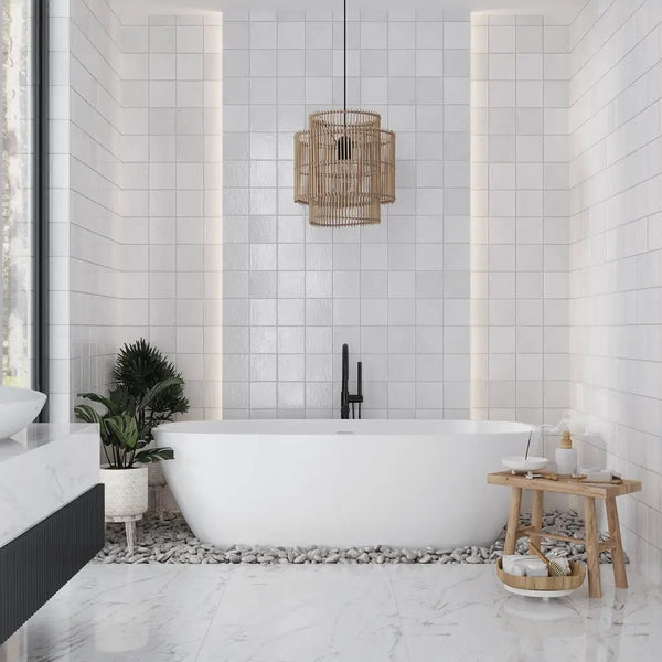 White 5x5 Glossy Subway Ceramic Tile (57 pack, 10.76 sq ft/case), photo 2 of 5