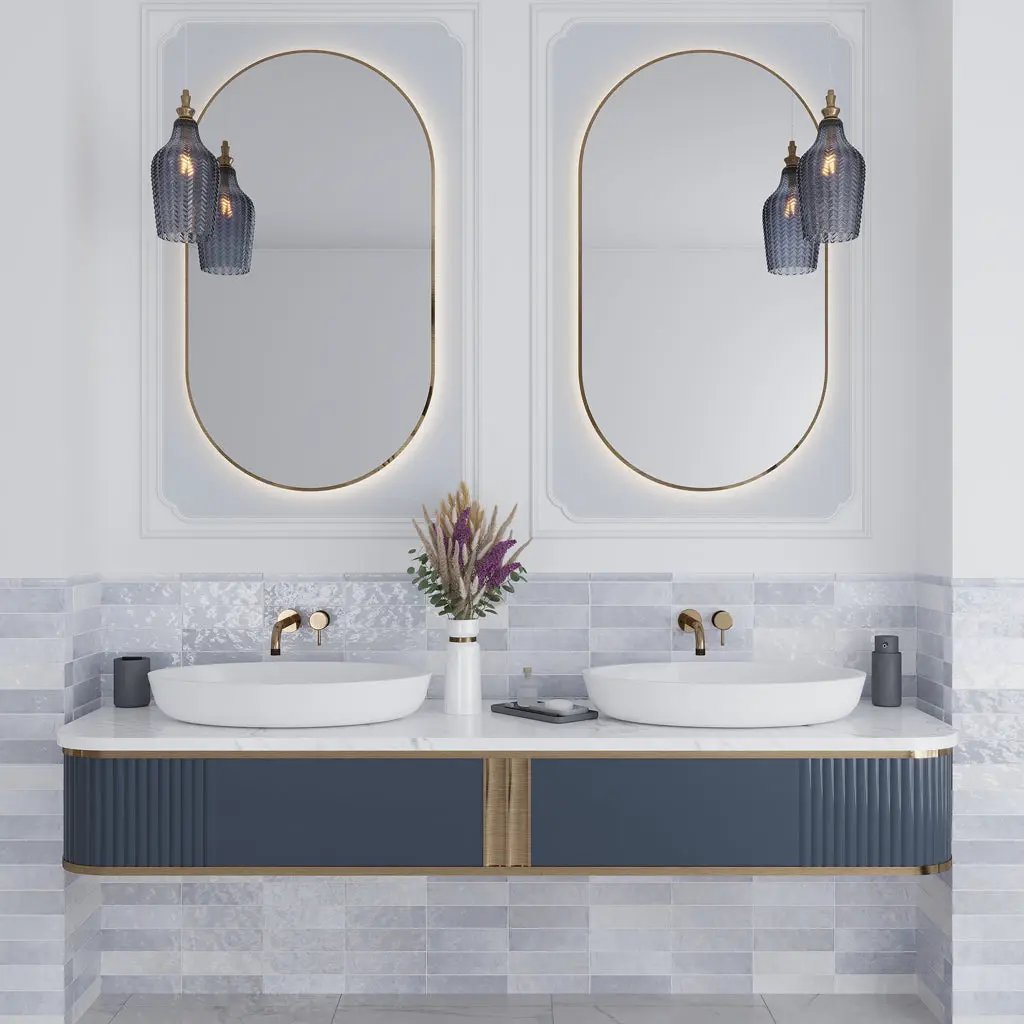 Lavanda Blue 2.58 in. x 8 in. Polished Ceramic Subway Tile (5.38 sq ft/case) by Apollo Tile