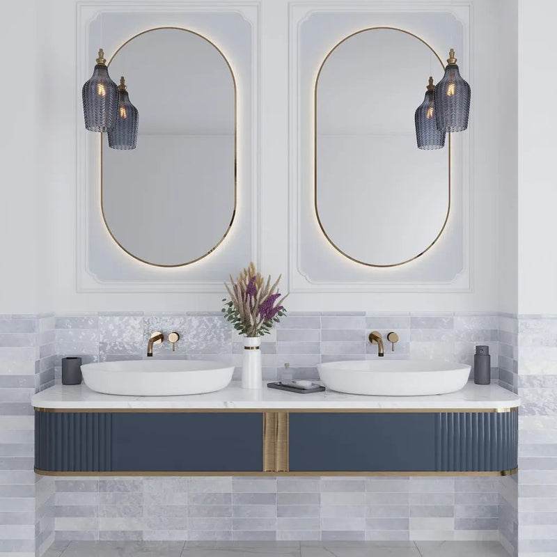 Icy Lilac 1x8 Glossy Ceramic Bullnose Tile Trim (10 pack, 0.556 sq ft/case) by Apollo Tile