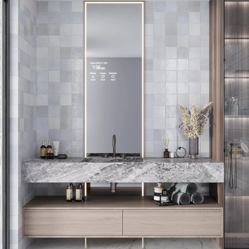 Icy Lilac 1x8 Glossy Ceramic Bullnose Tile Trim (10 pack, 0.556 sq ft/case) by Apollo Tile