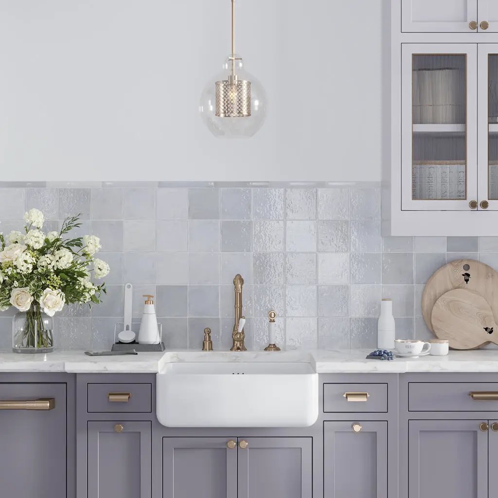 Purple 5x5 Glossy Subway Ceramic Tile (57 pack, 10.76 sq ft/case) by Apollo Tile