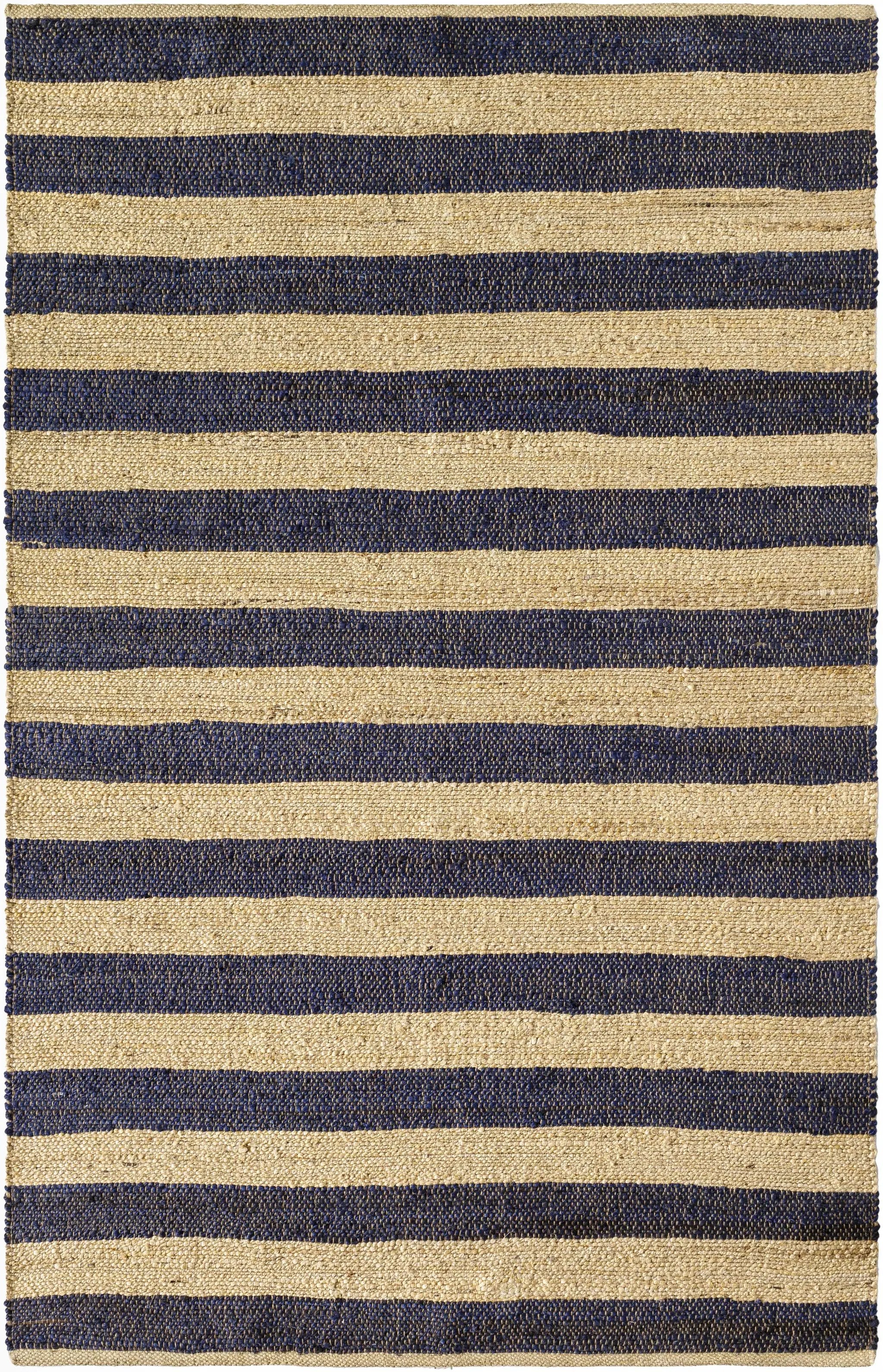 Ilkay Beige & Navy Jute Area Rug - Clearance by Boutique Rugs