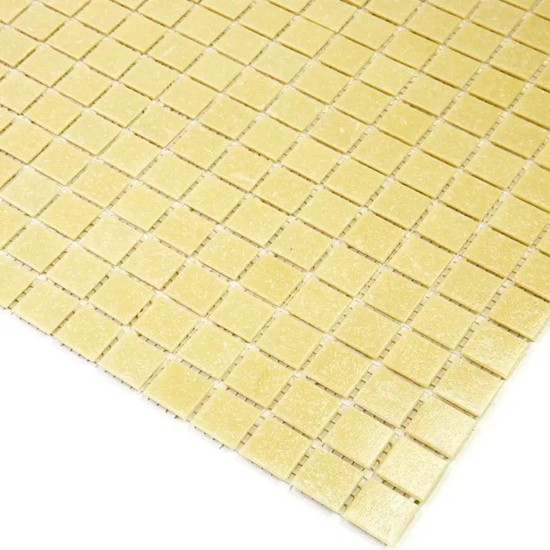 Cream Beige 12x12 Uniform Square Glossy Glass Mosaic Tile (20 pack, 20 sq ft/case) by Apollo Tile
