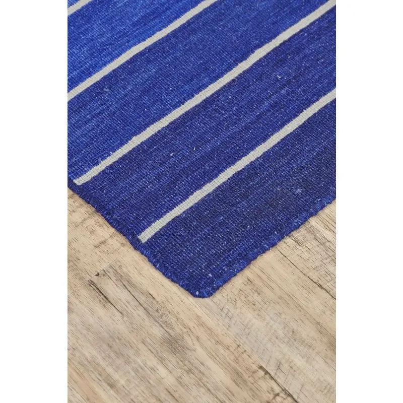 5' X 8' Striped Hand-Tufted Wool/Cotton Blue Area Rug by HomePacific