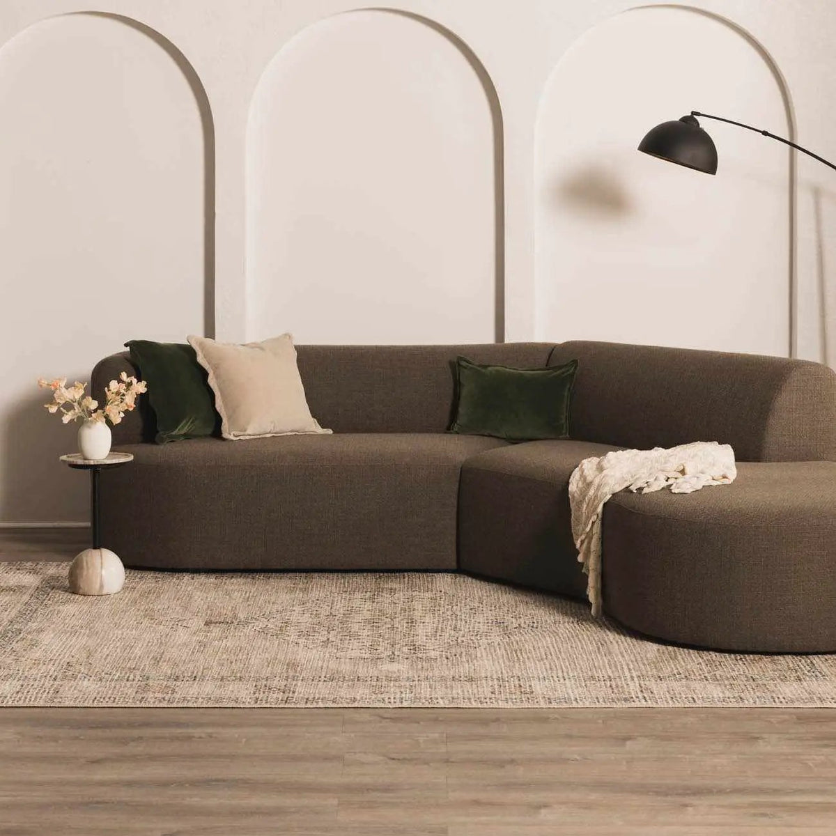 Lila Machine Woven Becki Owens x LIVABLISS BOLC-2301 Area Rug, installed in a room