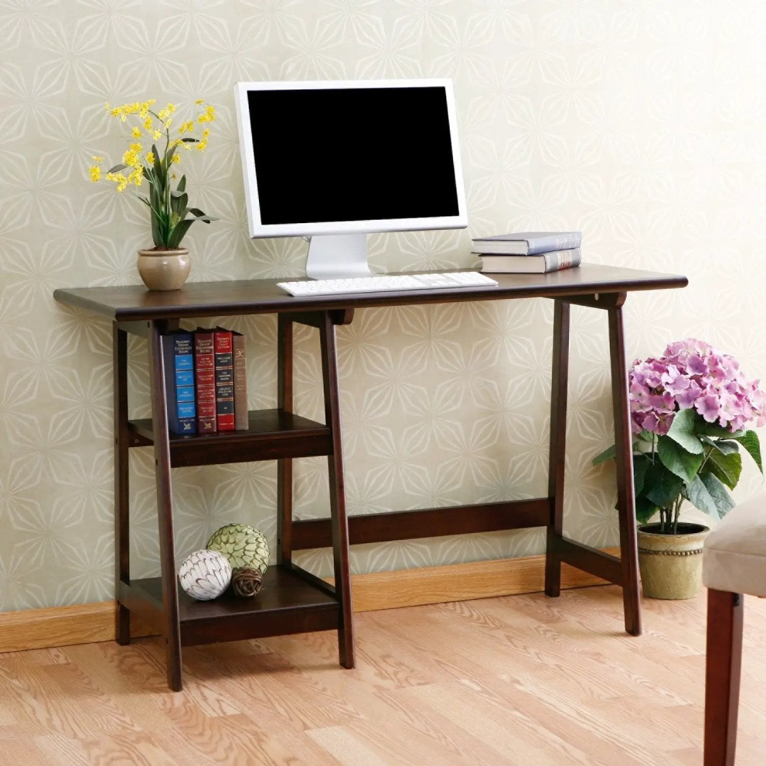 Espresso Finish Wood Home Office Laptop Computer Desk by HomePacific